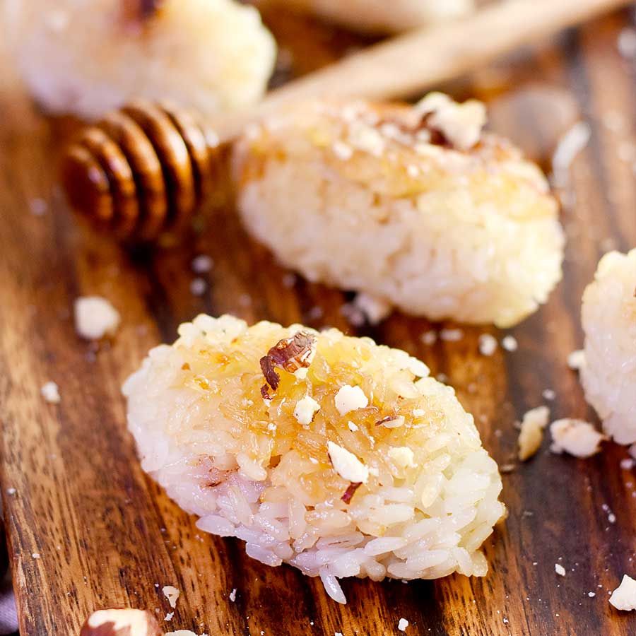 Boulettes de riz à la noisette et au miel