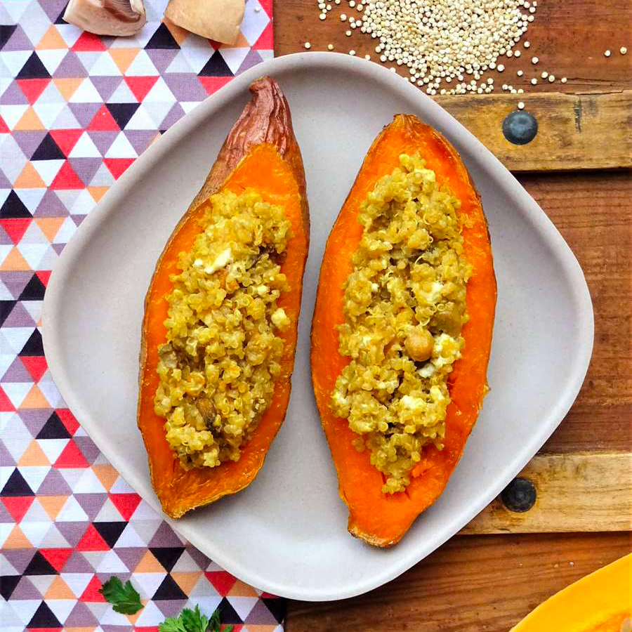 Patates douces farcies au quinoa
